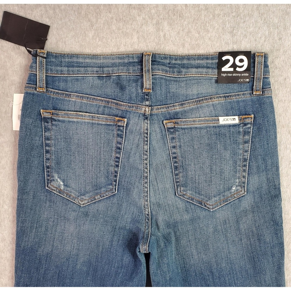 Joe's Jeans Womens 29 Blue High Rise Skinny Ankle Distressed Raw Hem Stretch - Picture 5 of 14